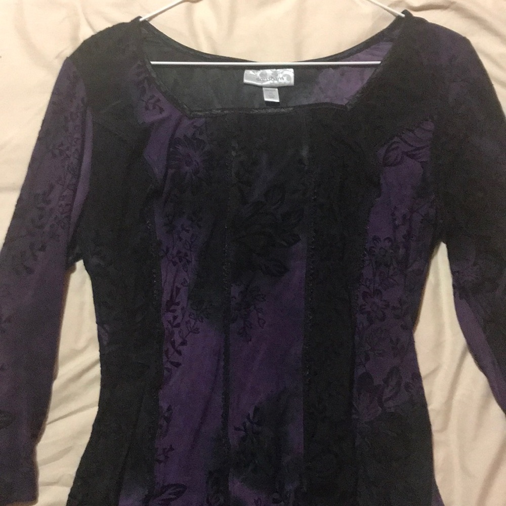 Purple and black blouse